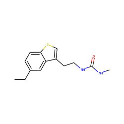 CCc1ccc2scc(CCNC(=O)NC)c2c1 ZINC000013781747
