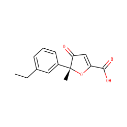 CCc1cccc([C@@]2(C)OC(C(=O)O)=CC2=O)c1 ZINC000038151397