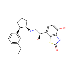 CCc1cccc([C@H]2CCC[C@H]2NC[C@H](O)c2ccc(O)c3[nH]c(=O)sc23)c1 ZINC000299830689