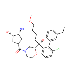 CCc1cccc(-c2c(Cl)cccc2[C@](O)(CCCCOC)[C@H]2CN(C(=O)[C@@H]3C[C@H](O)[C@H](N)C3)CCO2)c1 ZINC000072115028