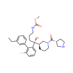 CCc1cccc(-c2c(F)cccc2[C@@](O)(CCCNC(=O)OC)[C@@H]2CCCN(C(=O)[C@@H]3CCNC3)C2)c1 ZINC000059032733
