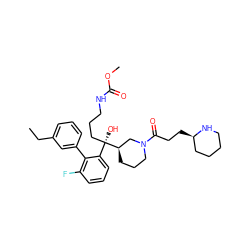 CCc1cccc(-c2c(F)cccc2[C@@](O)(CCCNC(=O)OC)[C@@H]2CCCN(C(=O)CC[C@@H]3CCCCN3)C2)c1 ZINC000059030864