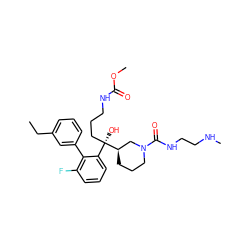 CCc1cccc(-c2c(F)cccc2[C@@](O)(CCCNC(=O)OC)[C@@H]2CCCN(C(=O)NCCNC)C2)c1 ZINC000144544265