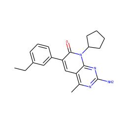 CCc1cccc(-c2cc3c(C)nc(N)nc3n(C3CCCC3)c2=O)c1 ZINC000169700507