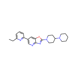 CCc1cccc(-c2cnc3nc(N4CCC(N5CCCCC5)CC4)oc3c2)n1 ZINC000073296503