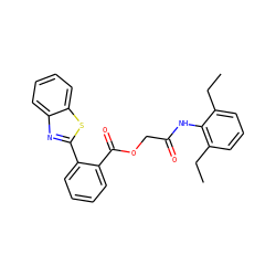 CCc1cccc(CC)c1NC(=O)COC(=O)c1ccccc1-c1nc2ccccc2s1 ZINC000003268897