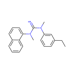 CCc1cccc(N(C)C(=N)N(C)c2cccc3ccccc23)c1 ZINC000013733851