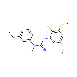 CCc1cccc(N(C)C(=N)Nc2cc(SC)cc(SC)c2Br)c1 ZINC000027428822