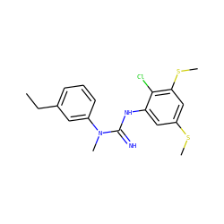 CCc1cccc(N(C)C(=N)Nc2cc(SC)cc(SC)c2Cl)c1 ZINC000027428826