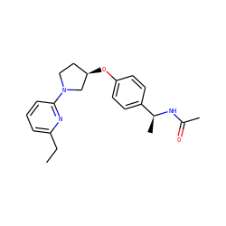 CCc1cccc(N2CC[C@@H](Oc3ccc([C@H](C)NC(C)=O)cc3)C2)n1 ZINC000169709262