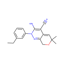 CCc1cccc(N2N=C3COC(C)(C)C=C3C(C#N)=C2N)c1 ZINC000013838675