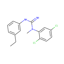 CCc1cccc(NC(=N)N(C)c2cc(Cl)ccc2Cl)c1 ZINC000013776081