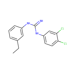CCc1cccc(NC(=N)Nc2ccc(Cl)c(Cl)c2)c1 ZINC000013776031