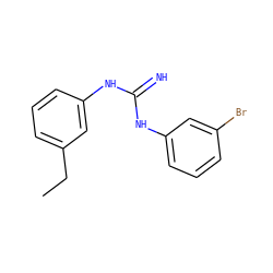 CCc1cccc(NC(=N)Nc2cccc(Br)c2)c1 ZINC000013776043