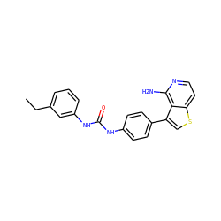 CCc1cccc(NC(=O)Nc2ccc(-c3csc4ccnc(N)c34)cc2)c1 ZINC000028703836