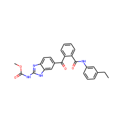 CCc1cccc(NC(=O)c2ccccc2C(=O)c2ccc3nc(NC(=O)OC)[nH]c3c2)c1 ZINC000217721047