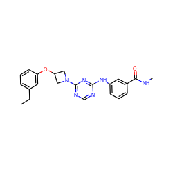 CCc1cccc(OC2CN(c3ncnc(Nc4cccc(C(=O)NC)c4)n3)C2)c1 ZINC000118586366