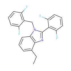 CCc1cccc2c1nc(-c1c(F)cccc1F)n2Cc1c(F)cccc1F ZINC000013518698
