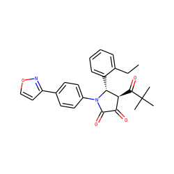 CCc1ccccc1[C@@H]1[C@@H](C(=O)C(C)(C)C)C(=O)C(=O)N1c1ccc(-c2ccon2)cc1 ZINC000169695019