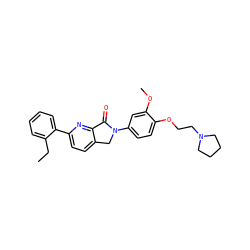CCc1ccccc1-c1ccc2c(n1)C(=O)N(c1ccc(OCCN3CCCC3)c(OC)c1)C2 ZINC000095587333