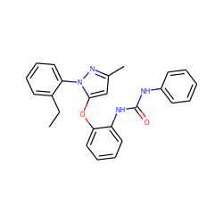 CCc1ccccc1-n1nc(C)cc1Oc1ccccc1NC(=O)Nc1ccccc1 ZINC000029045699