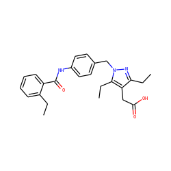 CCc1ccccc1C(=O)Nc1ccc(Cn2nc(CC)c(CC(=O)O)c2CC)cc1 ZINC000168885762