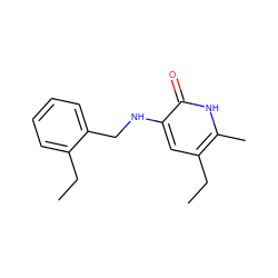 CCc1ccccc1CNc1cc(CC)c(C)[nH]c1=O ZINC000005887591
