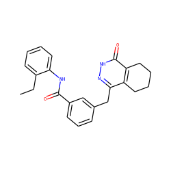 CCc1ccccc1NC(=O)c1cccc(Cc2n[nH]c(=O)c3c2CCCC3)c1 ZINC000167178039