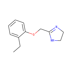 CCc1ccccc1OCC1=NCCN1 ZINC000013805958