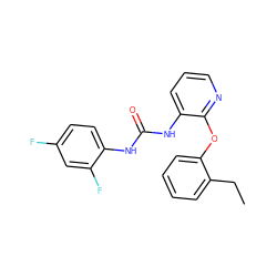 CCc1ccccc1Oc1ncccc1NC(=O)Nc1ccc(F)cc1F ZINC000095591322