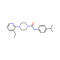 CCc1cccnc1N1CCN(C(=O)Nc2ccc(C(C)C)cc2)CC1 ZINC000013553807
