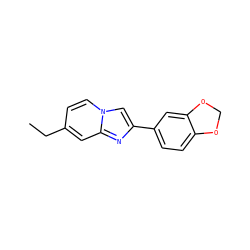 CCc1ccn2cc(-c3ccc4c(c3)OCO4)nc2c1 ZINC000000152677