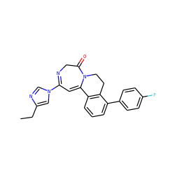 CCc1cn(C2=NCC(=O)N3CCc4c(cccc4-c4ccc(F)cc4)C3=C2)cn1 ZINC000149141421