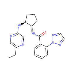 CCc1cnc(N[C@H]2CCC[C@@H]2NC(=O)c2ccccc2-n2nccn2)cn1 ZINC001772638875