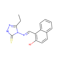 CCc1n[nH]c(=S)n1/N=C/c1c(O)ccc2ccccc12 ZINC000005686828
