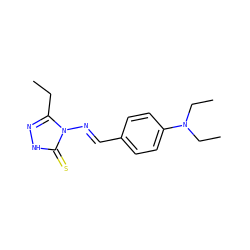 CCc1n[nH]c(=S)n1/N=C/c1ccc(N(CC)CC)cc1 ZINC000006473904