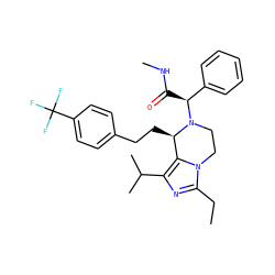 CCc1nc(C(C)C)c2n1CCN([C@@H](C(=O)NC)c1ccccc1)[C@@H]2CCc1ccc(C(F)(F)F)cc1 ZINC000095603963