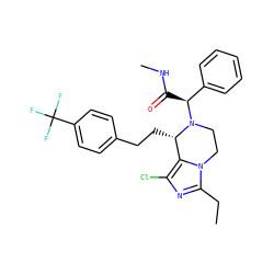 CCc1nc(Cl)c2n1CCN([C@@H](C(=O)NC)c1ccccc1)[C@H]2CCc1ccc(C(F)(F)F)cc1 ZINC000095604211