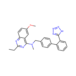 CCc1nc(N(C)Cc2ccc(-c3ccccc3-c3nnn[nH]3)cc2)c2cc(OC)ccc2n1 ZINC000029468003