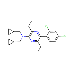 CCc1nc(N(CC2CC2)CC2CC2)c(CC)nc1-c1ccc(Cl)cc1Cl ZINC000072175117