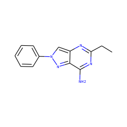 CCc1nc(N)c2nn(-c3ccccc3)cc2n1 ZINC000299825431