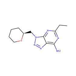 CCc1nc(N)c2nnn(C[C@@H]3CCCCO3)c2n1 ZINC000084729748