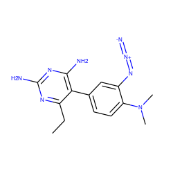 CCc1nc(N)nc(N)c1-c1ccc(N(C)C)c(N=[N+]=[N-])c1 ZINC000016942585