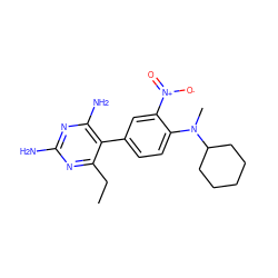 CCc1nc(N)nc(N)c1-c1ccc(N(C)C2CCCCC2)c([N+](=O)[O-])c1 ZINC000005479327