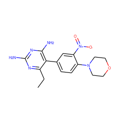 CCc1nc(N)nc(N)c1-c1ccc(N2CCOCC2)c([N+](=O)[O-])c1 ZINC000026494858
