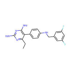 CCc1nc(N)nc(N)c1-c1ccc(NCc2cc(F)cc(F)c2)cc1 ZINC000014966588
