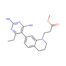 CCc1nc(N)nc(N)c1-c1ccc2c(c1)N(CCC(=O)OC)CCC2 ZINC000014966520