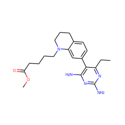 CCc1nc(N)nc(N)c1-c1ccc2c(c1)N(CCCCC(=O)OC)CCC2 ZINC000014966528