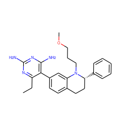 CCc1nc(N)nc(N)c1-c1ccc2c(c1)N(CCCOC)[C@H](c1ccccc1)CC2 ZINC000014966595