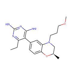 CCc1nc(N)nc(N)c1-c1ccc2c(c1)N(CCCOC)C[C@@H](C)O2 ZINC000014966270